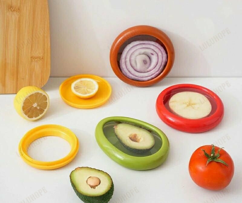 食品ラップホルダー 冷蔵庫 点 透明フィルムラップケース 点 密閉 アボカドキーパー玉ねぎ保存容器 鮮..