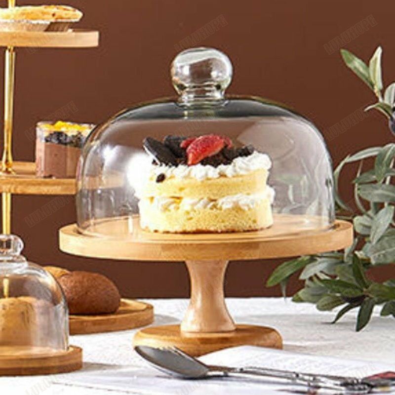 木製 木製 キッチン ケーキ台 誕生日 かわいい アンティーク ティータイム ケーキ 木 シンプル ケーキトレー ガラス蓋付き バースデー カフェ お祝い 段 ディスプレイ 高級感 ドーム おしゃれ インテリア 製菓 ナチュラル クリスマス ケーキスタンド