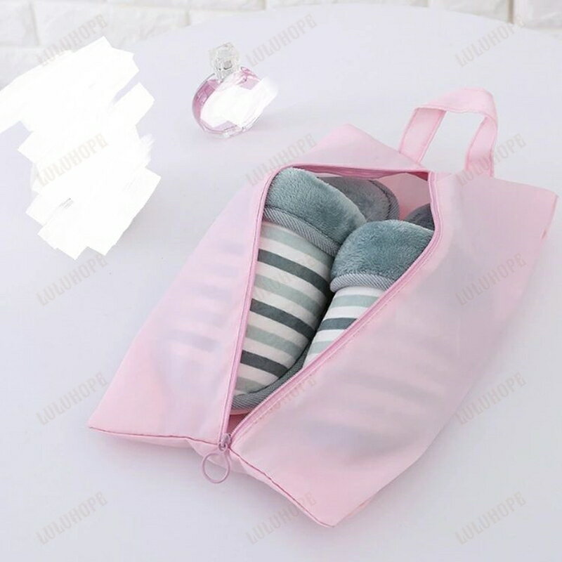 2枚セット ファスナー シューズバッグ シューズケース シューズ袋 シューズ入れ 防水 持ち手付き 折り..