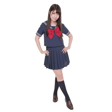 カラーセーラー 紺×紺【JK ライブ 学祭 文化祭 コスプレ衣装 女子高生】M・L女性用サイズ 4L男性用サイズ マジックナイト CS85442