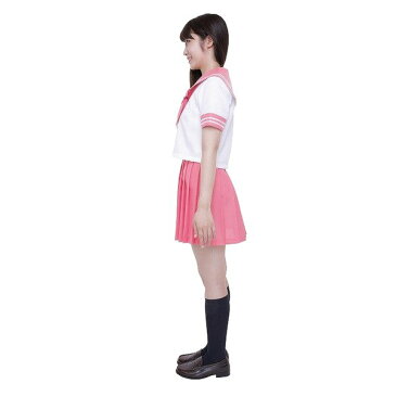 カラーセーラー ピンク【JK ライブ 学祭 文化祭 コスプレ衣装 女子高生】M・L女性用サイズ 4L男性用サイズ マジックナイト CS85430