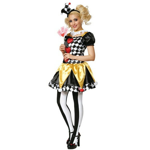 楽天ハロウィン仮装 マジックナイトクラウンハート 女性用 白い手袋プレゼント レディース Ladies【ピエロ服 クラウン 道化師 パフォーマー コスチューム ハロウィン 仮装 衣装 トランプ】マジックナイト RJ95353