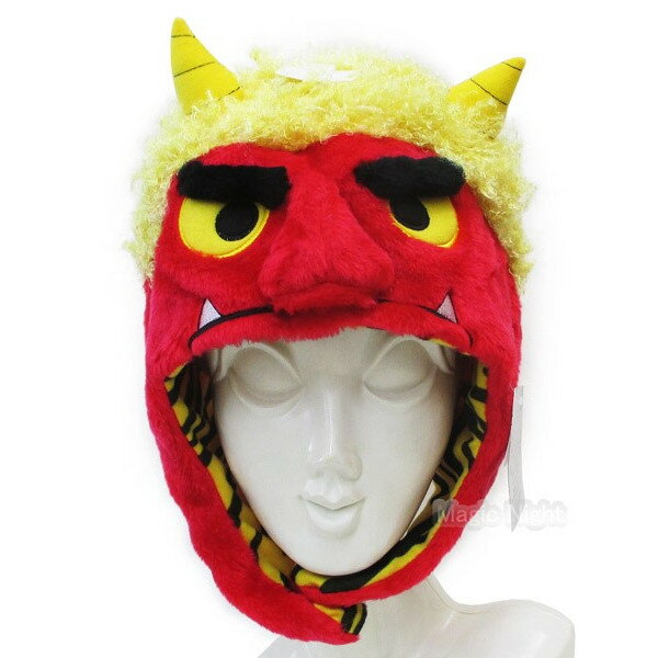 赤鬼 着ぐるみキャップ【かぶりもの 帽子 あかおに レッド 仮装 変装 ハロウィン コスプレ グッズ】定形外発送可 1p350円 2p510円 マジックナイト SZ2743RDのサムネイル