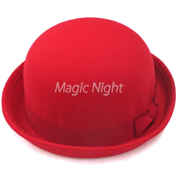 ダービーハット 赤 【上品な赤のコスプレ用山高帽子】定形外発送可1p660円 マジックナイト PA120818