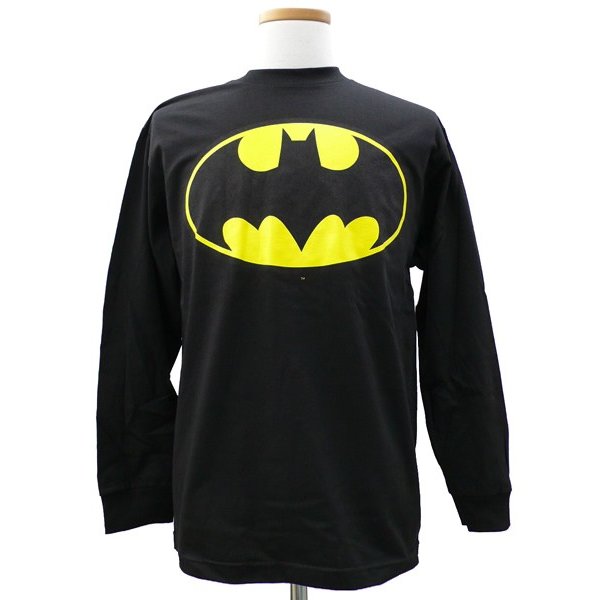 バットマン Classic ロゴ Tシャツ【かっこいい キャラクター Tシャツ メンズ ロングスリーブ 長袖 黒 海外版】S M Lサイズ マジックナイト BM119