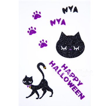 フェイスシール KIDSシール ハロウィンキャット【ハロウィン 仮装 コスプレ メイク フェイスペイント フェイスタトゥ キッズ シール】 定形外発送可 1p94円 2p140円 マジックナイト RQ021