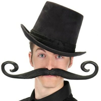 Giant Villain Moustache 悪役のジャンボカールひげ 【仮装 変装 ヒゲ 付けひげ 口...