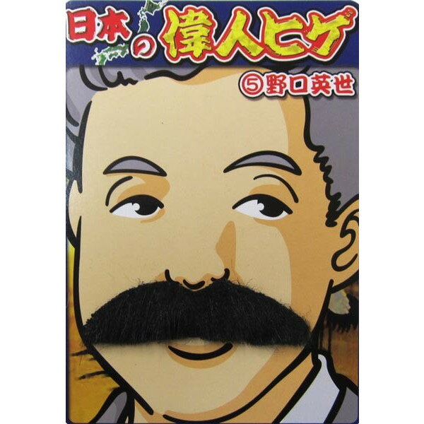 偉人ヒゲ 野口英世【つけひげ つけ髭 変装グッズ つけヒゲ 宴会 仮装 ハロウィン パーティーグッズ 髭】ネコポス発送 定形外発送可 1p120円 2-3p140円 4-5p210円 マジックナイト MS11479