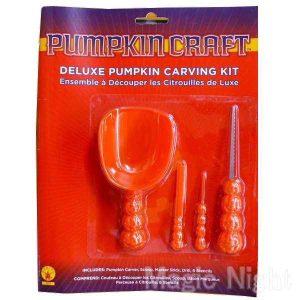 DX パンプキンカービングキット【ハロウィン ジャコランタン クラフト かぼちゃ くりぬき 作り方 型紙付】定形外発送可 1p510円 マジックナイト RB1677のサムネイル