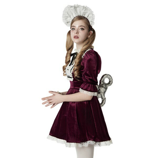アンティークドール ヴィオレッタパープル 女性用 レディース Ladies【メイド コスプレ ハロウィン コスチューム 衣装 ビスク・ドール ワンピース ベロア地】マジックナイト CS872276