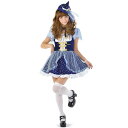 ムーンライトウィッチ 奉仕品【魔女 魔法 コスプレ 衣装 ハロウィン 仮装 ワンピース カチューシャ チョーカー 青 女性 レディース 大人用 返品不可】マジッ...