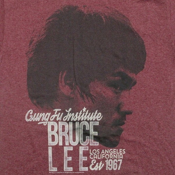 ブルースリー Tシャツ EST 1967 Vintage【USA版 Bluce Lee 半袖 tシャツ Maroon Heather フロントプリント 前面プリント】S M Lサイズ ネコポス発送 マジックナイト BL540