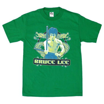 ブルースリー Double Dragons(ダブルドラゴン) 【UAS版 Bluce Lee 半袖 Tシャツ グリーン 緑】S Lサイズ ネコポス発送 マジックナイト BLE122