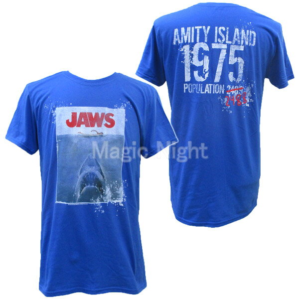 硼 Amity 1975 Jawsڱǲ JAWS Ⱦµ T ԥСS M L ͥݥȯ ޥåʥ JAW507