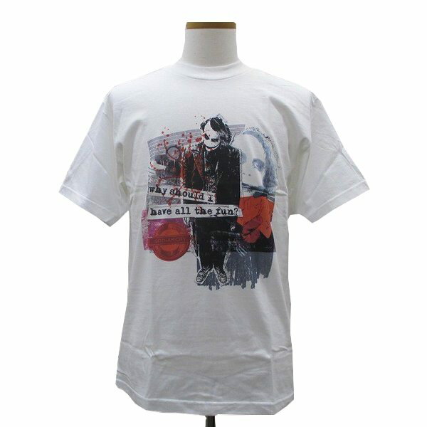 訳あり品 ダークナイト ジョーカー Tシャツ Share the Joy【USA版 海外版 映画 バットマン 印刷汚れあり 黄ばみあり ジョーカー ホワイト 白...