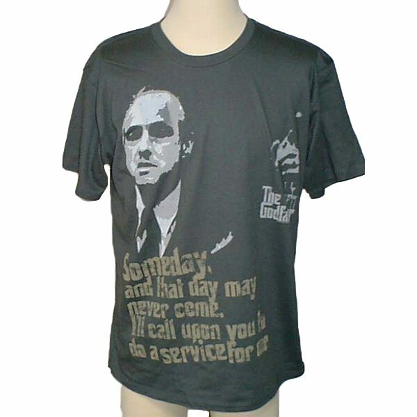 訳ありB品 ゴッドファーザー Tシャツ Someday【The Godfather 衣類 Tシャツ マーロン・ブランド 半袖 ダークグレー 色あせ有り】Sサイズ...