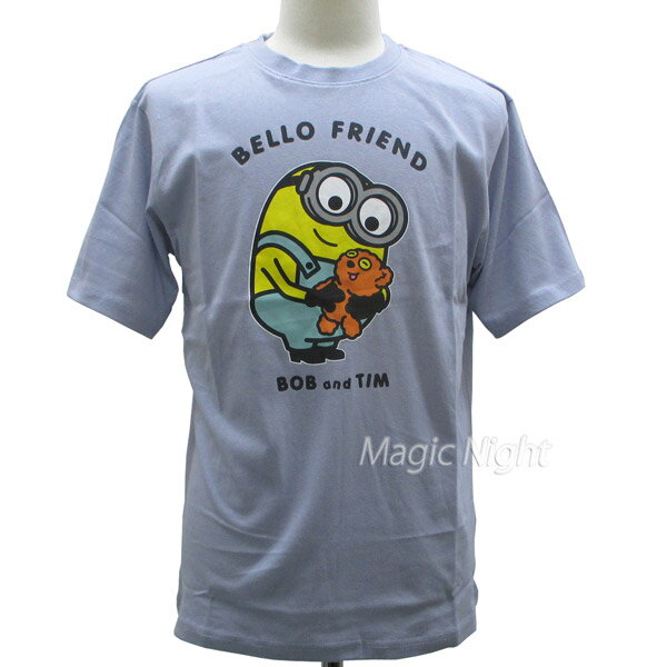 Rakuten - ミニオンズ Tシャツ BELLOFRIEND 紫【怪盗グルー USJ アニメ キャラクター 半袖 Tシャツ メンズ レディース 大人用 パープル グレーがかった薄紫色】S M L LLサイズ ネコポス発送 マジックナイト MO3248PL