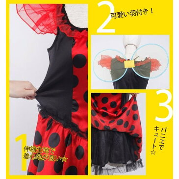 テントキュートガール 女性用【てんとう虫 コスプレ 衣装 ハロウィン 仮装 コスチューム ワンピース テントウムシ レディース Ladies】マジックナイト CS826859