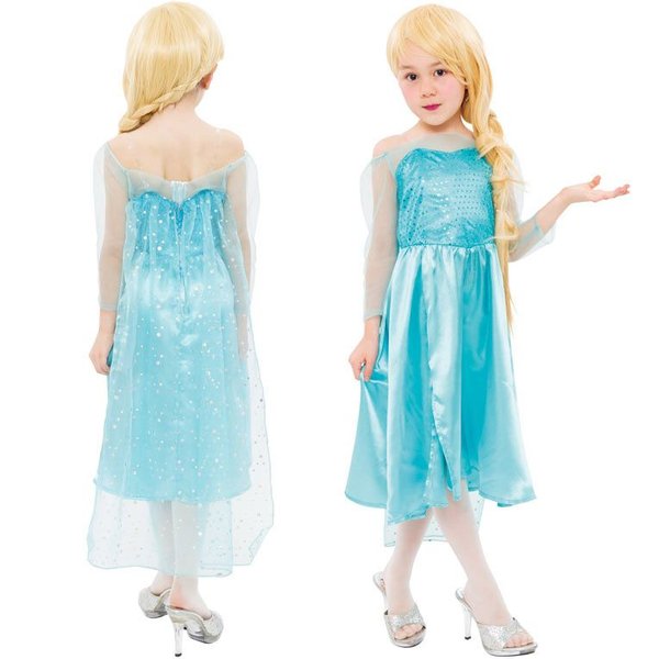 Rakuten - エレガントドレスセット 子供用 【王女 女王 プリンセス コスチューム ウィッグ 女の子 お姫様 コスプレ 仮装 衣装 青 ブルー 水色】マジックナイト CS853398