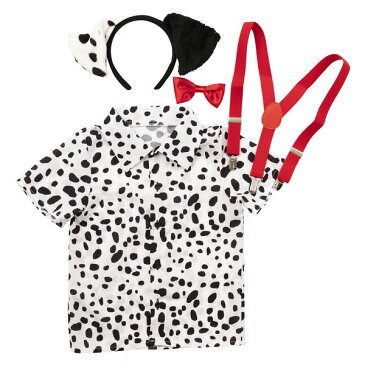 ダルメシアンシャツ キッズ【子供用 101匹わんちゃん 犬 イヌ耳付き ディズニー グッズ ハロウィン 仮装 衣装】マジックナイト CS8924