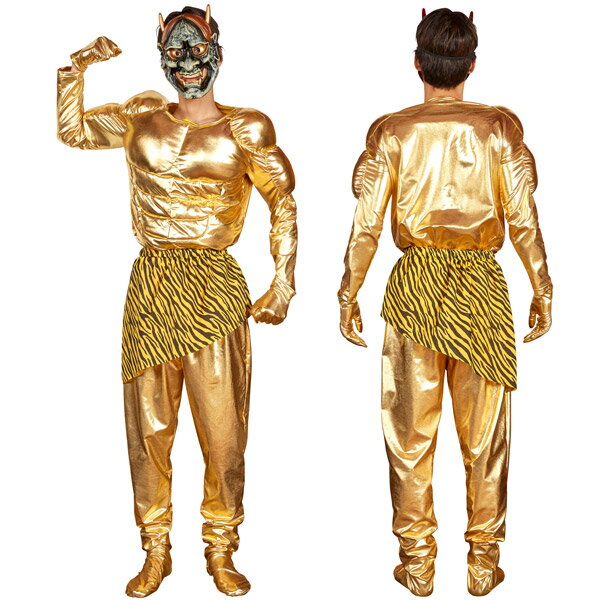 プレミアムゴールデン鬼【金鬼 オニ コスプレ 衣装 怖い 恐怖 仮装 節分 豆まき 鬼マスク付き コスチューム】マジックナイト CS901464のサムネイル