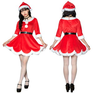 ミミノエル スカラップサンタ【クリスマス サンタガール サンタ服 サンタ コスプレ コスチューム 衣装 仮装 変装 赤 レッド レディース 女性用】マジックナイト CS899822