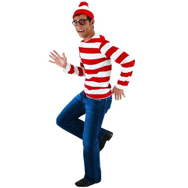 ウォーリー コスチューム 輸入版【ハロウィン 仮装 ウォーリーを探せ 衣装 服 シャツ 眼鏡 帽子 大人用】マジックナイト EL400132のサムネイル