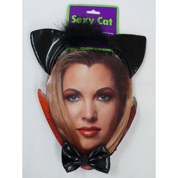 セクシーキャット アクセサリー3点セット【猫耳カチューシャ 蝶ネクタイ ねこのしっぽ 黒猫 ハロウィン 仮装 変装 ネコ コスプレ 小物 グッズ】定形外発送可1p450円 マジックナイト RB13512