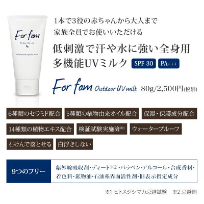 Forfam(フォーファム)アウトドアUVミルク