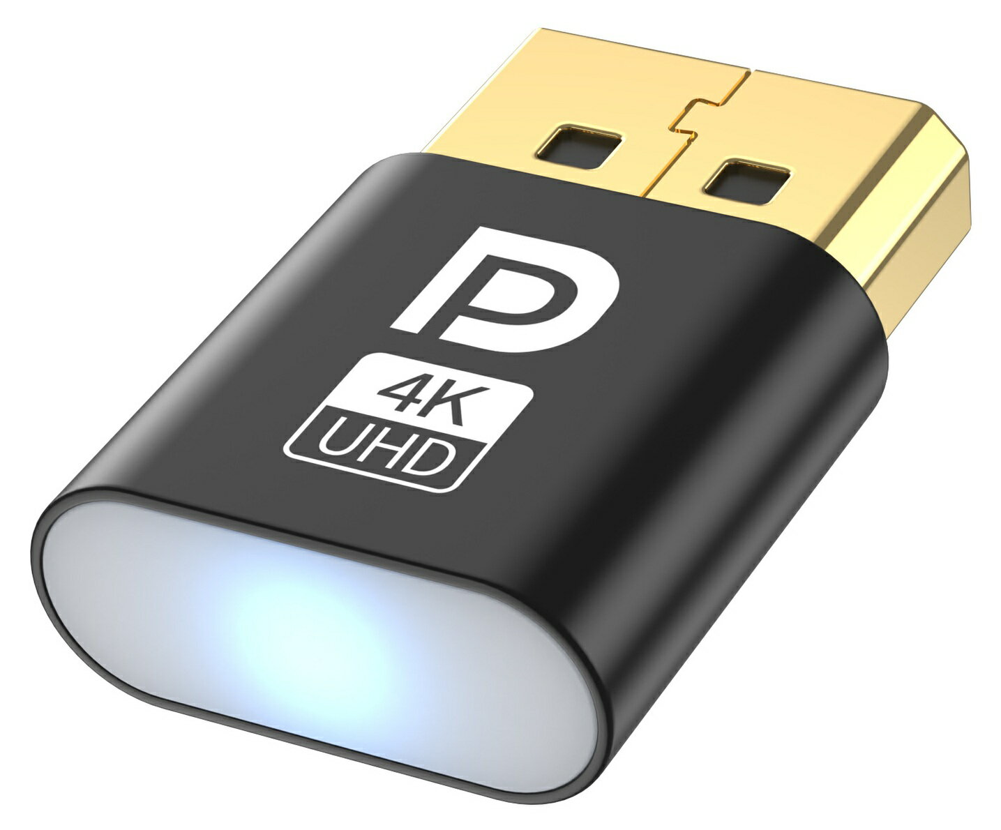 仮想ディスプレイ ダミープラグ 4K60Hz対応 エミュレータ用 (DP LED付ブラック, 1個)