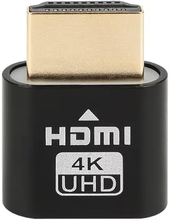 Rakuten - HDMI 仮想ディスプレイ ダミープラグ 4K60Hz対応 エミュレータ用 (ブラック, 1個)