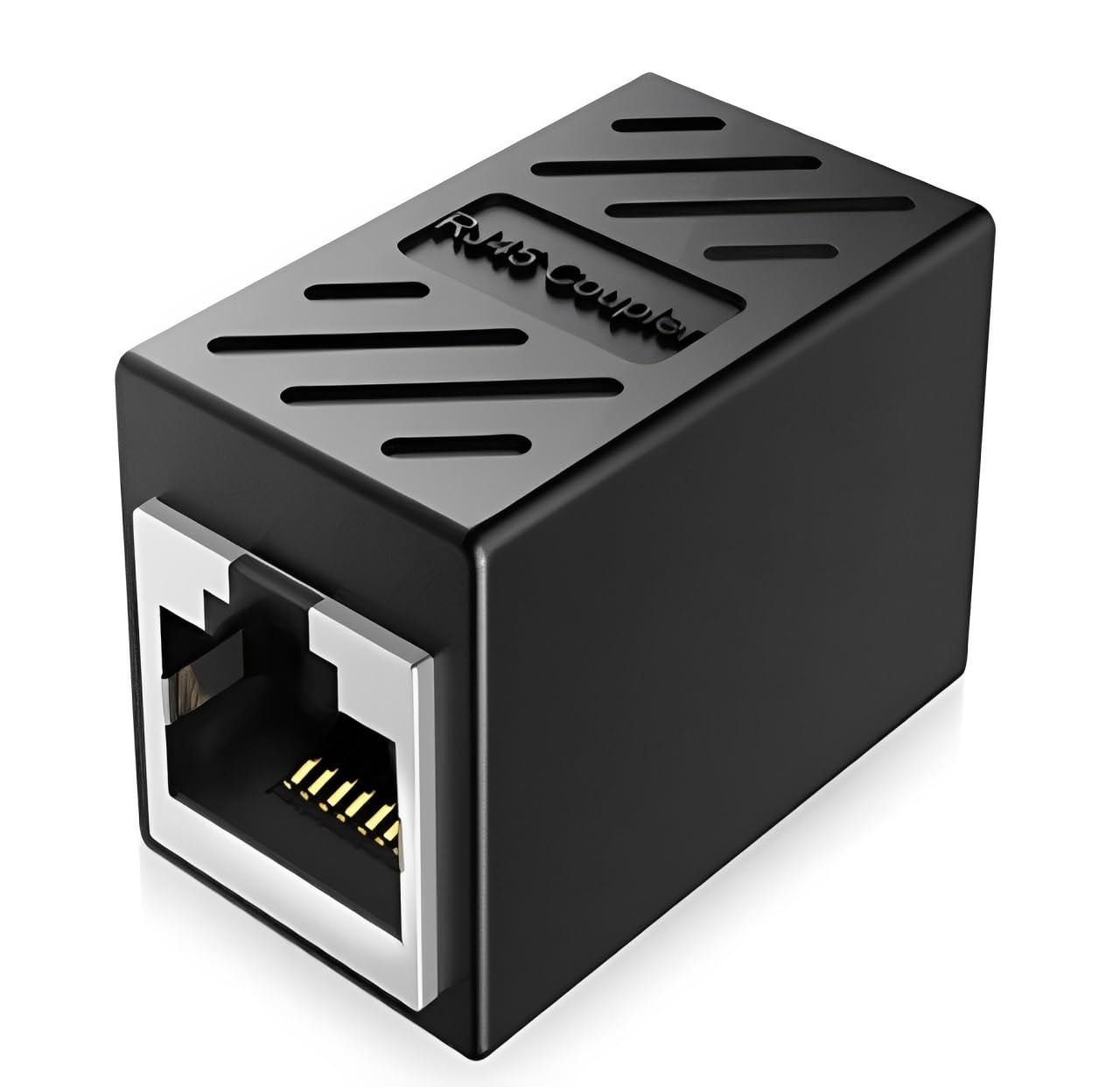 LANケーブル用中継コネクタ コンパクト ギガビット RJ45 延長 Cat7 Cat6 Cat5eコネクタ プラグ 8P8C メス-メス (1個, ブラック)