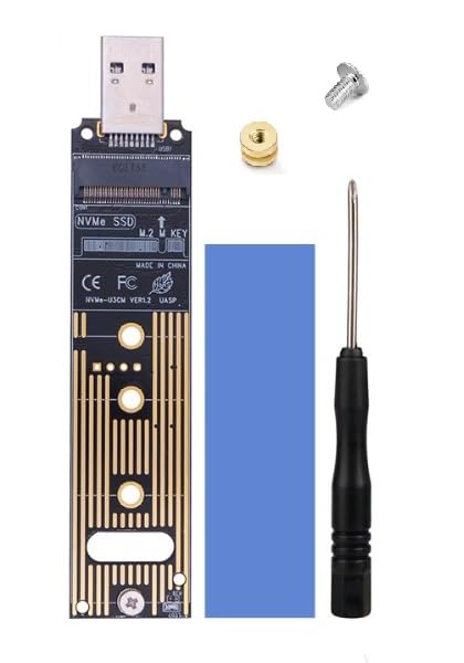 M.2 変換アダプタ NVME/PCIE 対応 USB3.1 Gen2 10Gbps USB3.0 USB2.0 m.2 usb 変換 m.2変換アダプター JMS583高性能チップ M key 2230/2242/2260/2280 SSD対応 (USB-A JMS583付属品あり)
