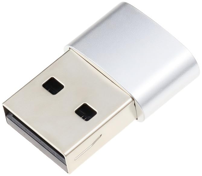 USB変換アダプター USB-Aオス-TYPE-Cメス 高速充電 データ転送対応 iPhone Android スマホ タブレット (シルバー, 1個)