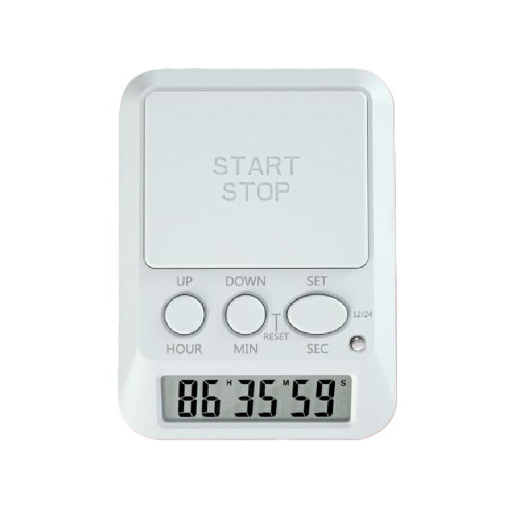 デジタルタイマー 学習用 キッチン 料理 ストップウォッチ 学生 勉強グッズ 目覚まし時計 (ホワイト)