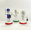 【メキシコ雑貨】カラベラ（骸骨）人形　3種セット　テニスプレイヤー、警官、医者
