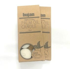 【2箱セット】【キャンドル】hujan パームオイルキャンドル10個入り　ティーライトキャンドル×2箱