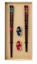ギフトセット お箸 〈満開桜〉箸置付き 夫婦箸 23.5cm&21cm 天然木 漆 一双【ポスト投函便】