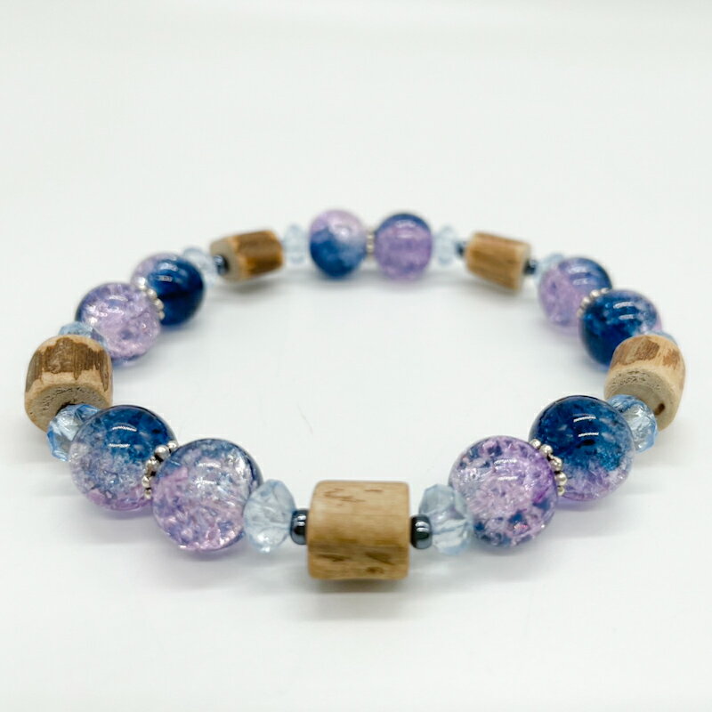 ホーリーバジルブレスレット Mサイズ(約16cm)トゥルシービーズ/ガラス球ギフト プレゼント TULSI トゥルシー【Maguu's farm】