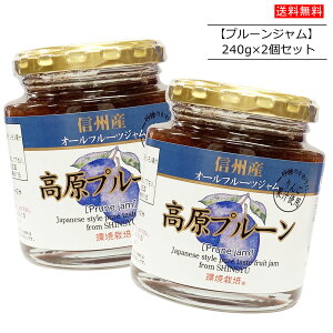 【2個セット】信州産 オールフルーツジャム 高原プルーン 240g×2個 信州自然王国