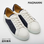 【全品ポイント5倍 4/29 9:59迄】【公式】MAGNANNI マグナーニ ミクストメディア ウーヴンレザースニーカー ホワイト/ダークブルー 白 青 24484 30WH/DBU スペイン 靴 メンズ靴 カジュアルシューズ サイズ 39 - 44 24.5 - 27.0cm 2022 S/S 春夏 【あす楽】