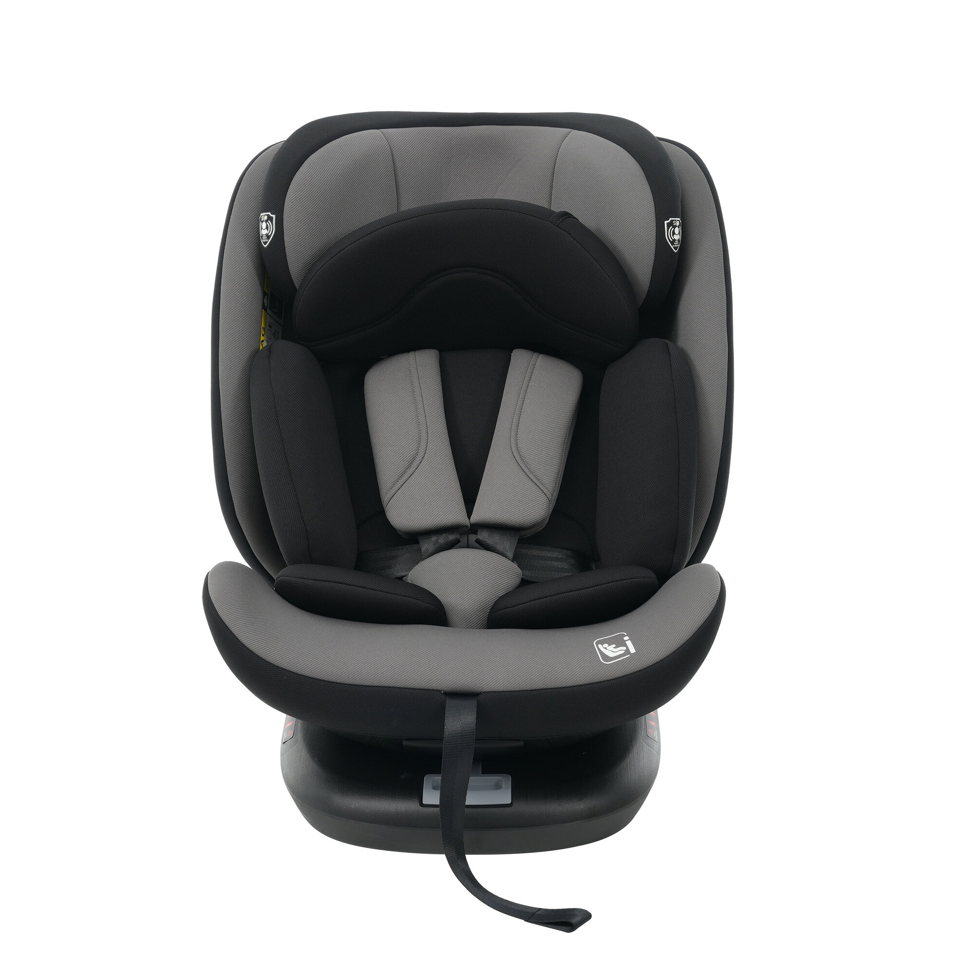 【キャノピーなしタイプ】【トップテザー】チャイルドシート 新生児 ISOFIX 新生児~12歳頃まで 40～150cm ジュニアシート 調節可能 洗える ベビーシート 出産祝い 車【ブラック+グレー】