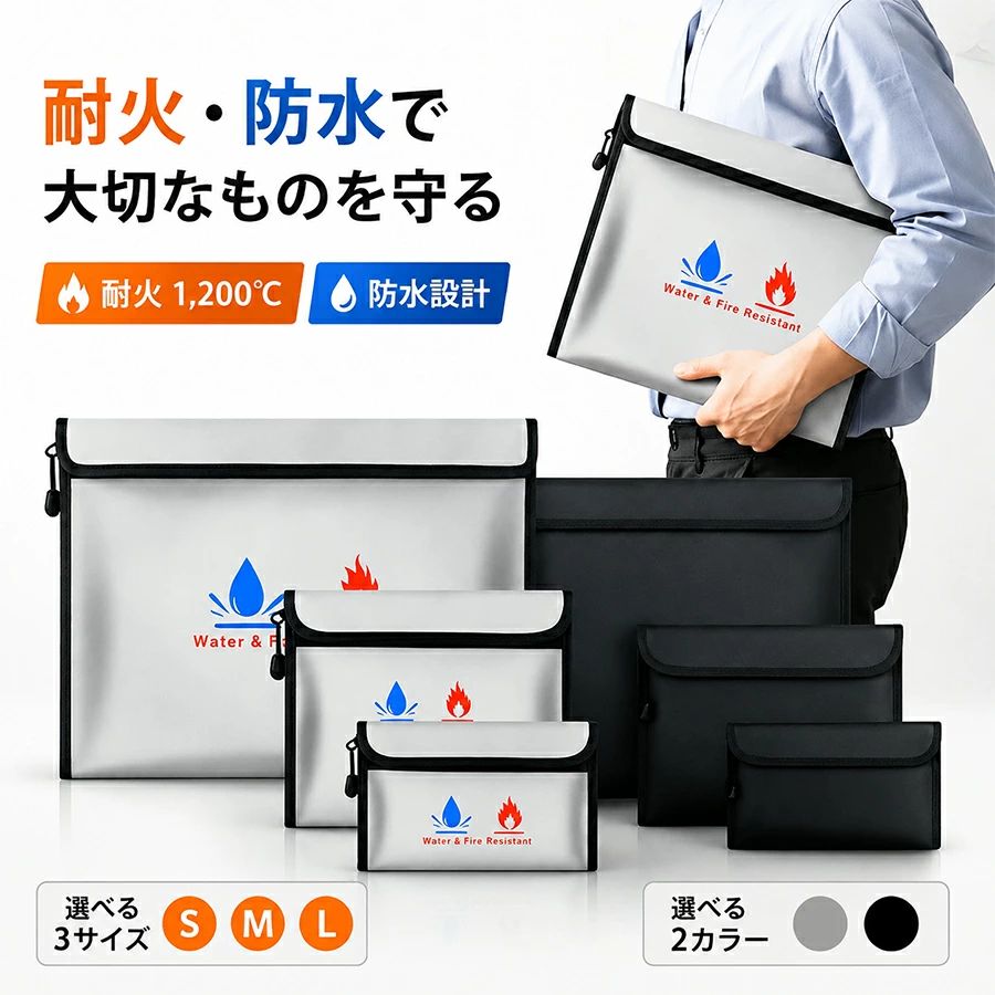 5 【期間ポイント10倍】 耐火バッグ 耐火ケース 防火袋 耐火金庫 耐火袋 防火バッグ 防火ケース セーフティーバッグ 収納 防水 防災耐火バッグ 耐火ケース 防火袋 耐火金庫 耐火袋 防火バッグ 防火ケース セーフティーバッグ 収納 防水 防災5商品情報商品名&nbsp;耐火バッグ 耐火ケース 防火袋 耐火金庫 耐火袋 防火バッグ 防火ケース セーフティーバッグ 収納 防水 防災サイズSサイズ：約12cm×約20cmMサイズ：約17.5cm×約24.5cmLサイズ：約28cm×約38cmご注意事項【注意事項】製品更新により、予告なしで同じ商品がデザイン、色若干変わる場合がございますので、予めご了承下さい。撮影の為、画質等の関係上、色などが実際の商品と若干違ってしまうこともあるかもしれませんがご理解のほどご購入ください。予めご了承ください。サイズはスタッフによる平置き実測サイズの為、1~3cm誤差が生じる場合がございます。更新のタイミングによっては実在庫に相違が出る場合がございます。万が一商品に不具合がある場合は、無償交換返金は可能です。マイナス評価する前にご遠慮なく当店と連絡してください。【品質保証サービス】弊店はお客様に安心なサービスを提供しております。開封後の商品や、ご洗濯後の商品など、製品の品質の問題であれば、ご利用いただいてからのご変更や交換も対応しておりますので、ご安心ください5 【期間ポイント10倍】 耐火バッグ 耐火ケース 防火袋 耐火金庫 耐火袋 防火バッグ 防火ケース セーフティーバッグ 収納 防水 防災耐火バッグ 耐火ケース 防火袋 耐火金庫 耐火袋 防火バッグ 防火ケース セーフティーバッグ 収納 防水 防災5商品情報商品名&nbsp;耐火バッグ 耐火ケース 防火袋 耐火金庫 耐火袋 防火バッグ 防火ケース セーフティーバッグ 収納 防水 防災サイズSサイズ：約12cm×約20cmMサイズ：約17.5cm×約24.5cmLサイズ：約28cm×約38cmご注意事項【注意事項】製品更新により、予告なしで同じ商品がデザイン、色若干変わる場合がございますので、予めご了承下さい。撮影の為、画質等の関係上、色などが実際の商品と若干違ってしまうこともあるかもしれませんがご理解のほどご購入ください。予めご了承ください。サイズはスタッフによる平置き実測サイズの為、1~3cm誤差が生じる場合がございます。更新のタイミングによっては実在庫に相違が出る場合がございます。万が一商品に不具合がある場合は、無償交換返金は可能です。マイナス評価する前にご遠慮なく当店と連絡してください。【品質保証サービス】弊店はお客様に安心なサービスを提供しております。開封後の商品や、ご洗濯後の商品など、製品の品質の問題であれば、ご利用いただいてからのご変更や交換も対応しておりますので、ご安心ください