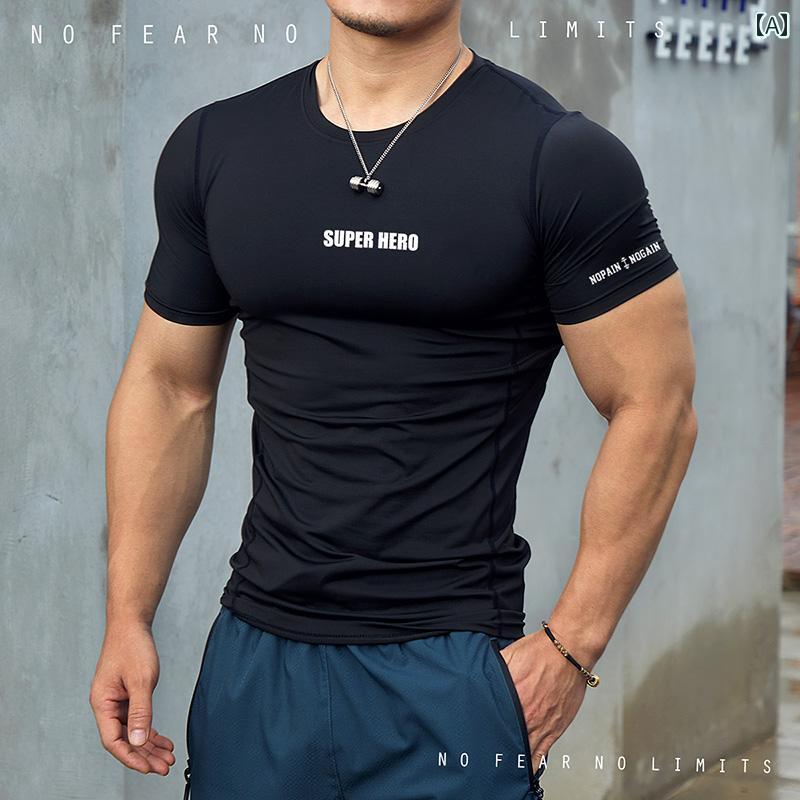 Tシャツ スポーツウェア トップス ストレッチ フィットネス おしゃれ コンプレッシ...