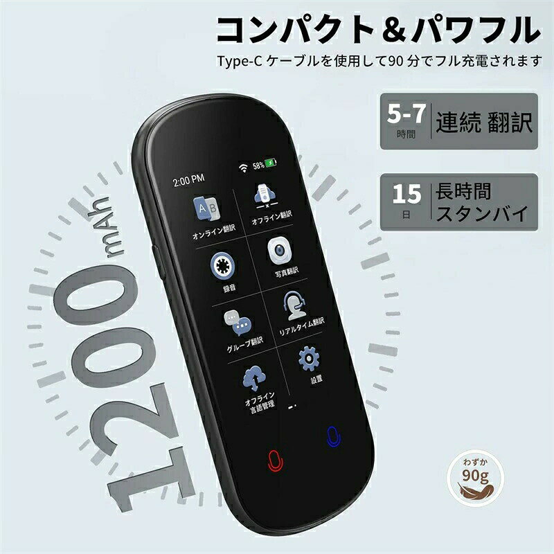 Z2 翻訳機 139言語対応 200の国と地域に対応 高精度 通訳機 リアルタイム翻訳 カメ...