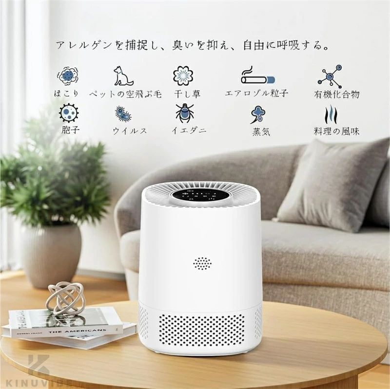 マグネットショッピングスプリーのコンパクトな360度循環式エアクナ 全方位空気清浄 オフィス 自宅で使用可能 ポータブル設計 高性能 小型空気清浄機 ペット対応 空気清浄機空気清浄機 ミニ マイナス脱臭機能搭載｜アングル3