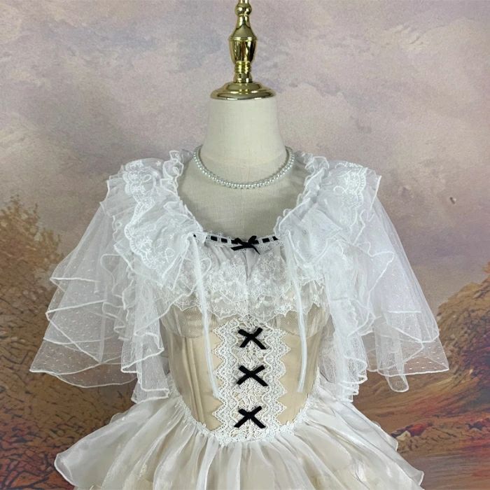 ロリィタ ボレロ Lolita フリル レディースファッション 続々入荷中 ホワイト ブラック 生成り S L
