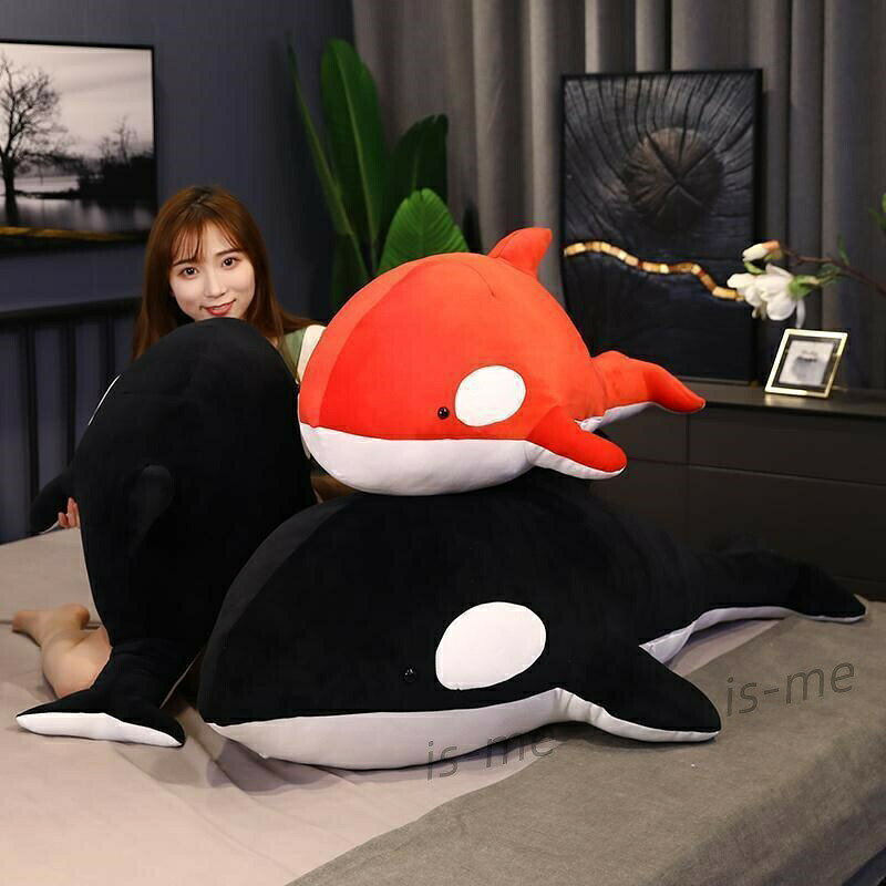 マグネットショッピングスプリーのぬいぐるみ シャチ 特大 大きい 海洋動物 抱き枕 柔らか ふわふわ 癒される クジラ 鯨の抱きまくら 子供 彼女 友達 記念日 誕生日 お祝い｜アングル3