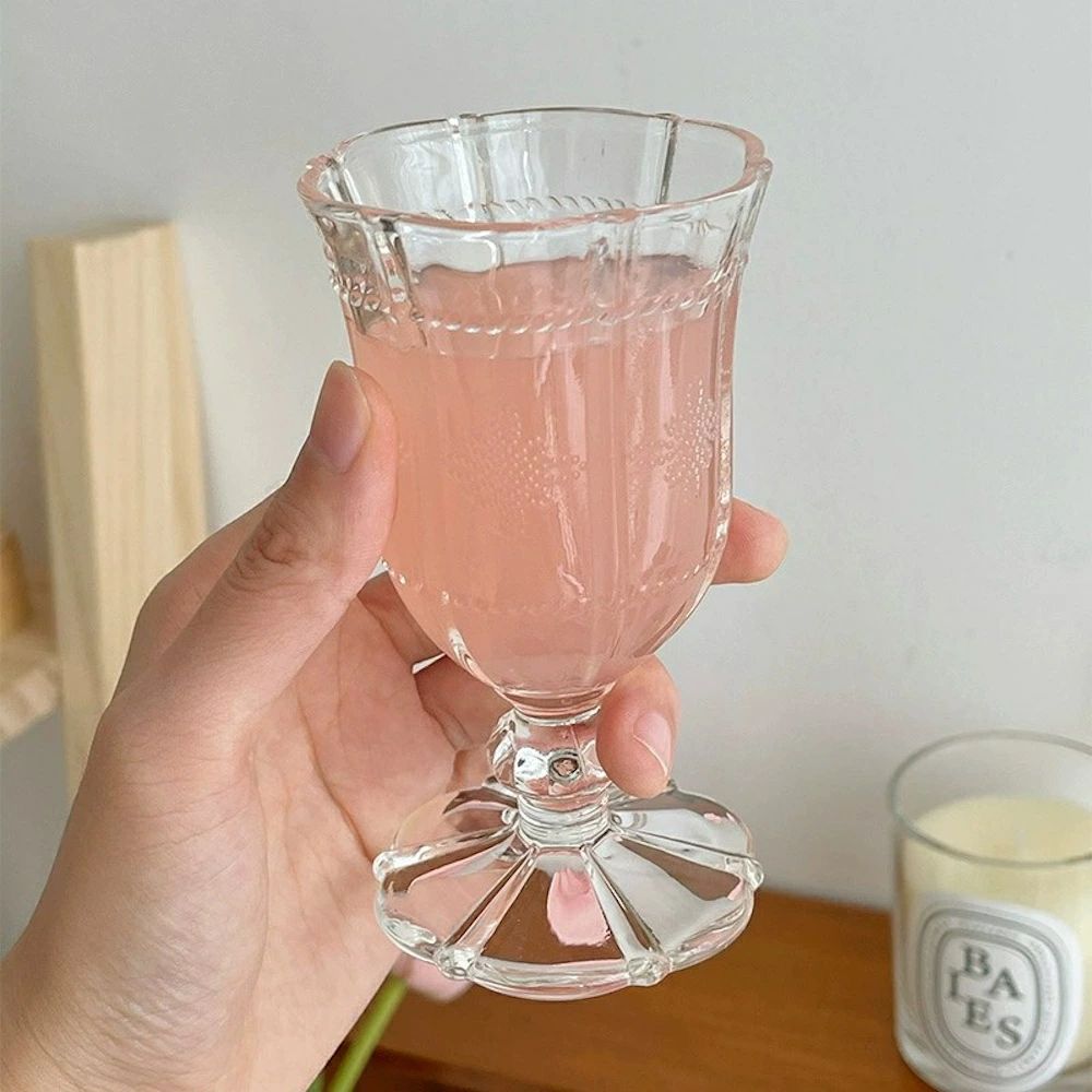 カクテル クリア カフェグラス 食器 赤 ゴブレット 足付き おしゃれ デザートグラス 脚付きカップ コップ 玉足 透明 プレゼント 誕生日 来客 ティーカップ アイスコーヒーグラス 美しい 自宅用 ブランデーグラス フランス風 プレゼント 白ワイングラス