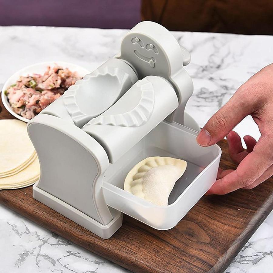餃子メーカー型 餃子生地スタンプカッターペストリーパイ作り用 家庭用 手動餃子プレス機 餃子メーカー 餃子包み器 餃子つくり器 収納ボックス付き